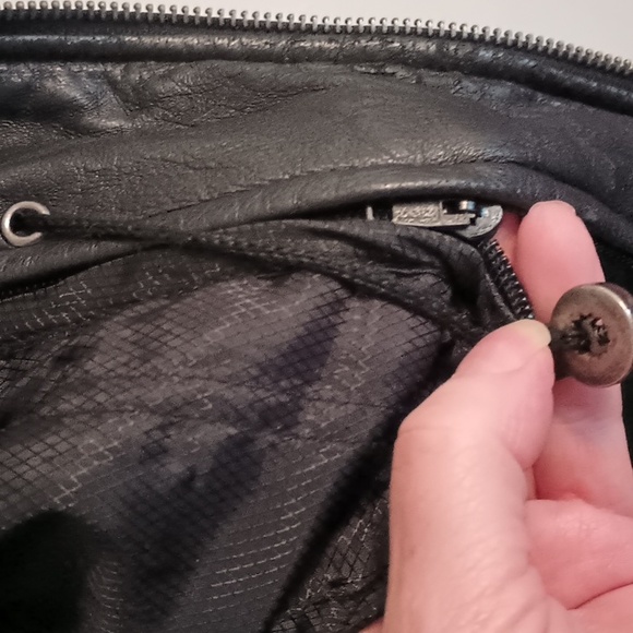 Nwot heavy leather women's coat by Simona extra large black - Picture 10 of 11